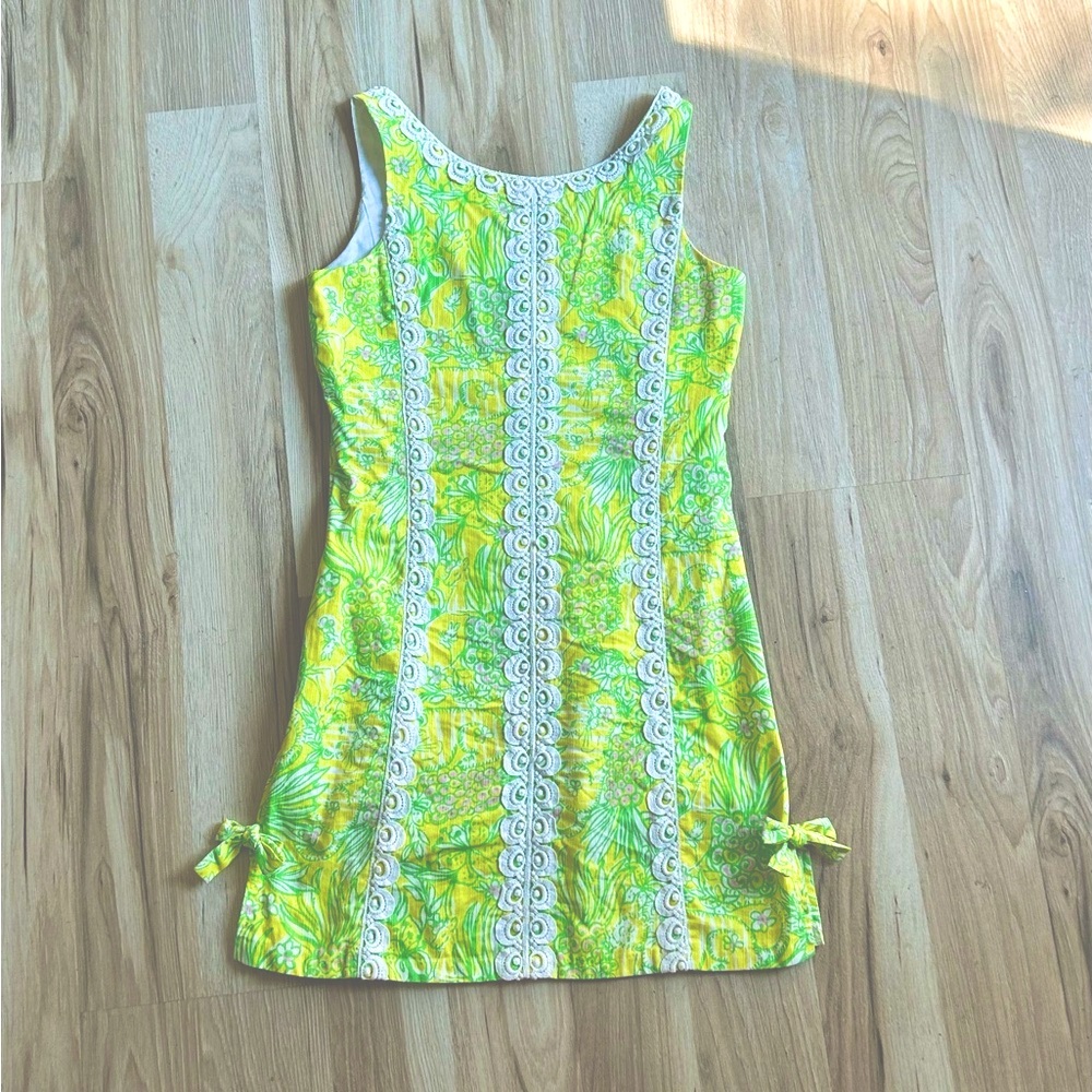 LILLY PULITZER Big Girls Bright Floral Lace Delia Shift Dress Size 14 or 12